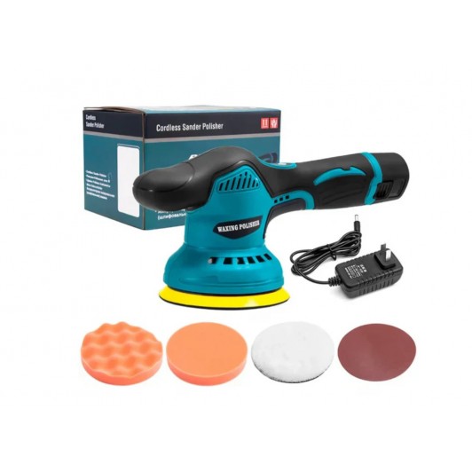 Aparat Polish Auto, 2 Acumulatori 12V, fara fir, portabil, 2500-5000 Rpm, 8 Viteze