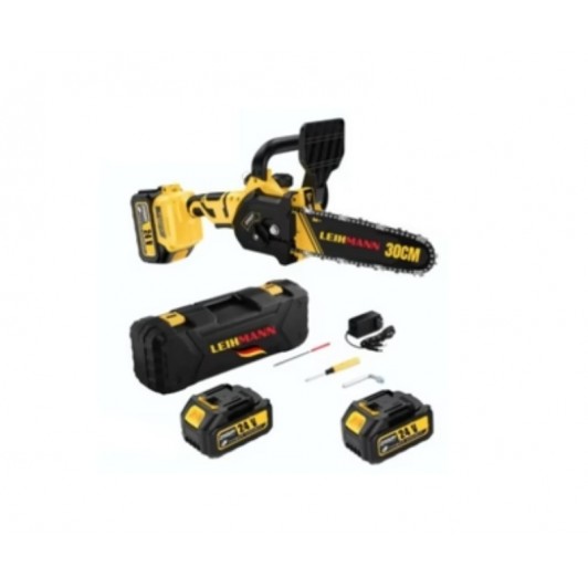 Drujba electrica LEIHMANN lama 30CM cu 2 acumulatori 24V 5AH galben cu negru Drujba electrica LEIHMANN lama 30CM cu 2 acumulatori 24V 5AH galben cu negru