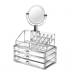 Organizator de cosmetice si bijuterii cu oglinda
