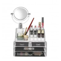 Organizator de cosmetice si bijuterii cu oglinda
