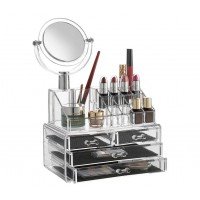 Organizator de cosmetice si bijuterii cu oglinda