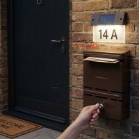 Numar de casa solar + Cutie postala, metalica Numar de casa solar + Cutie postala, metalica