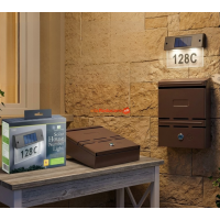 Numar de casa solar + Cutie postala, metalica Numar de casa solar + Cutie postala, metalica