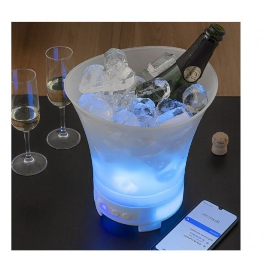 Frapiera cu lumina LED si difuzor Bluetooth, 7 culori, reincarcabila USB, capacitate 5L
