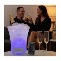 Frapiera cu lumina LED si difuzor Bluetooth, 7 culori, reincarcabila USB, capacitate 5L