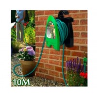 Furtun pentru gradina cu cu tambur si pistol de pulverizare, lungime 10m, portabil, din PVC