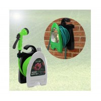 Furtun pentru gradina cu cu tambur si pistol de pulverizare, lungime 10m, portabil, din PVC