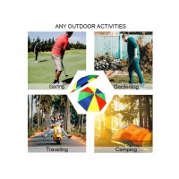 Umbrela multicolora fixare pe cap, protectie ploaie sau raze solare Umbrela multicolora fixare pe cap, protectie ploaie sau raze solare