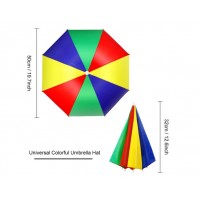 Umbrela multicolora fixare pe cap, protectie ploaie sau raze solare Umbrela multicolora fixare pe cap, protectie ploaie sau raze solare