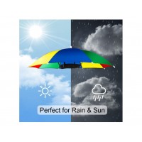 Umbrela multicolora fixare pe cap, protectie ploaie sau raze solare Umbrela multicolora fixare pe cap, protectie ploaie sau raze solare