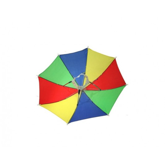 Umbrela multicolora fixare pe cap, protectie ploaie sau raze solare Umbrela multicolora fixare pe cap, protectie ploaie sau raze solare