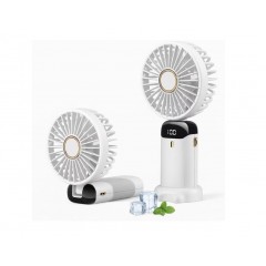 Mini ventilator, afisaj LED, pliabil, suport telefon,  baterie 800 mAh