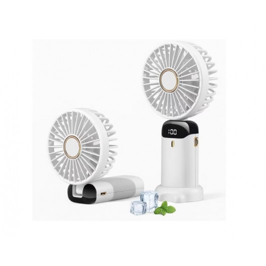 Mini ventilator, afisaj LED, pliabil, suport telefon, baterie 800 mAh Mini ventilator, afisaj LED, pliabil, suport telefon, baterie 800 mAh
