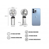 Mini ventilator, afisaj LED, pliabil, suport telefon, baterie 800 mAh Mini ventilator, afisaj LED, pliabil, suport telefon, baterie 800 mAh