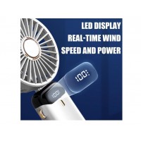 Mini ventilator, afisaj LED, pliabil, suport telefon, baterie 800 mAh Mini ventilator, afisaj LED, pliabil, suport telefon, baterie 800 mAh