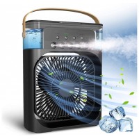 Ventilator portabil 3 în 1 cu pulverizare: racorire, umidificare și iluminare în 7 culori Ventilator portabil 3 în 1 cu pulverizare: racorire, umidificare și iluminare în 7 culori