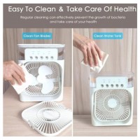 Ventilator portabil 3 în 1 cu pulverizare: racorire, umidificare și iluminare în 7 culori Ventilator portabil 3 în 1 cu pulverizare: racorire, umidificare și iluminare în 7 culori