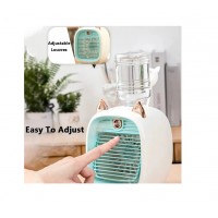 Mini aer conditionat, portabil, functionare pe baza de apa si gheata, incarcare USB, 3 viteze, alb Mini aer conditionat, portabil, functionare pe baza de apa si gheata, incarcare USB, 3 viteze, alb