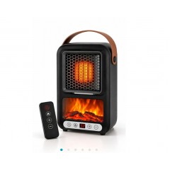 Mini Aerotermă 800W cu Telecomandă, Efect de Șemineu, Afisaj LED, Temporizator și Termostat Mini Aerotermă 800W cu Telecomandă, Efect de Șemineu, Afisaj LED, Temporizator și Termostat