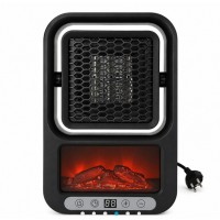 Mini Aerotermă 800W cu Telecomandă, Efect de Șemineu, Afisaj LED, Temporizator și Termostat