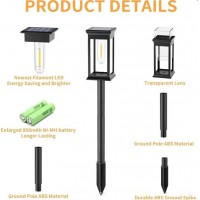 Set 8 x Felinar solar pentru alee, cu tarus, lumina calda