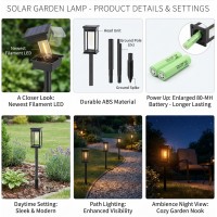 Set 8 x Felinar solar pentru alee, cu tarus, lumina calda