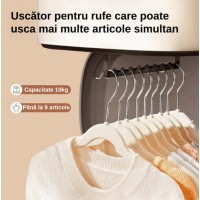 Uscator pentru haine, cu aer cald, pliabil, capacitate 10 kg, uscare rapida, sterilizare UV