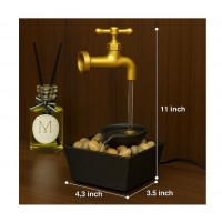 Fantana Decorativa de Interior cu Apa, Model Robinet Suspendat, cu LED si pietre