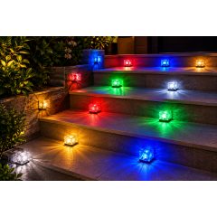 Set 4 x Lampă Solară LED de Exterior, Tip Cub / Cărămidă de Gheață Set 4 x Lampă Solară LED de Exterior, Tip Cub / Cărămidă de Gheață