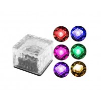Set 4 x Lampă Solară LED de Exterior, Tip Cub / Cărămidă de Gheață