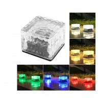 Set 4 x Lampă Solară LED de Exterior, Tip Cub / Cărămidă de Gheață