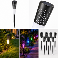Set 6 Lămpi Solare pentru Gazon și Grădină, alb si color Set 6 Lămpi Solare pentru Gazon și Grădină, alb si color