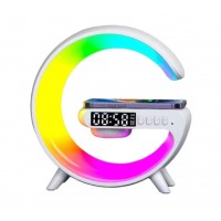 Boxa/Lampa G RGB cu ceas cu alarma, lumina si sunet, difuzor Bluetooth si incarcator rapid wireless Boxa/Lampa G RGB cu ceas cu alarma, lumina si sunet, difuzor Bluetooth si incarcator rapid wireless