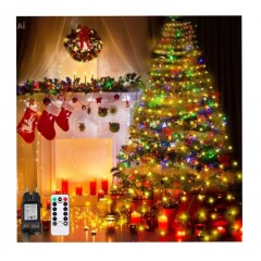 Instalație pentru brad – Tip perdea/cascadă, 2m, 400 LED-uri, 16 coloane,telecomandă, diverse culori Instalație pentru brad – Tip perdea/cascadă, 2m, 400 LED-uri, 16 coloane,telecomandă, diverse culori