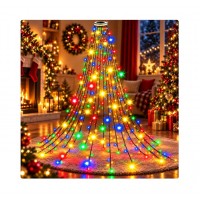 Instalație pentru brad – Tip perdea/cascadă, 2m, 400 LED-uri, 16 coloane,telecomandă, diverse culori
