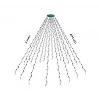 Instalație pentru brad – Tip perdea/cascadă, 2m, 400 LED-uri, 16 coloane,telecomandă, diverse culori