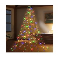 Instalație pentru brad – Tip perdea/cascadă, 2m, 400 LED-uri, 16 coloane,telecomandă, diverse culori