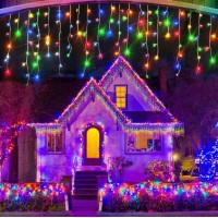 Instalatie 25 metri x 1 metru franjuri, fir alb, gros, 640 led - diverse culori Instalatie 25 metri x 1 metru franjuri, fir alb, gros, 640 led - diverse culori
