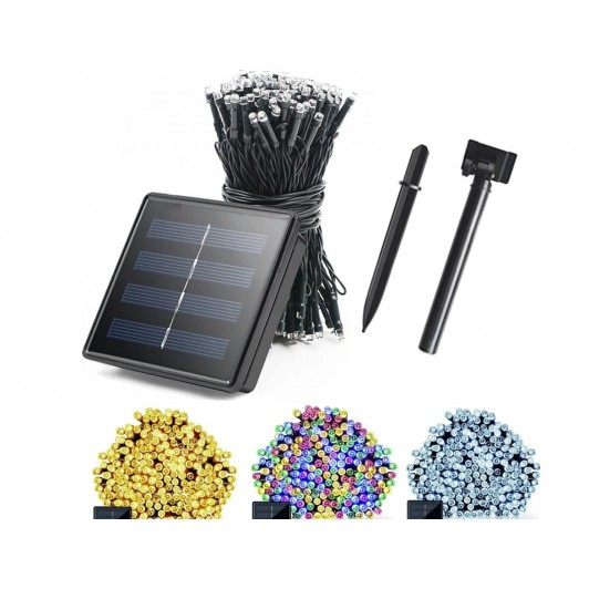 Instalatie liniara 600 leduri, 60 metri, INCARCARE SOLARA, telecomanda, diverse culori