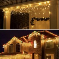 Instalatie fir alb, gros, 12 metri, franjuri, 300 led, diverse culori