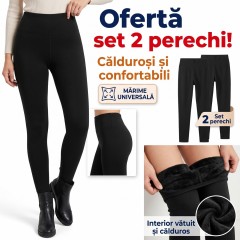 Set 2 perechi colanti imblaniti, grosi, pentru sezonul rece, marime universala