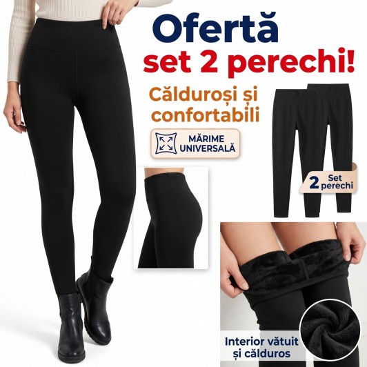 Set 2 perechi colanti imblaniti, grosi, pentru sezonul rece, marime universala