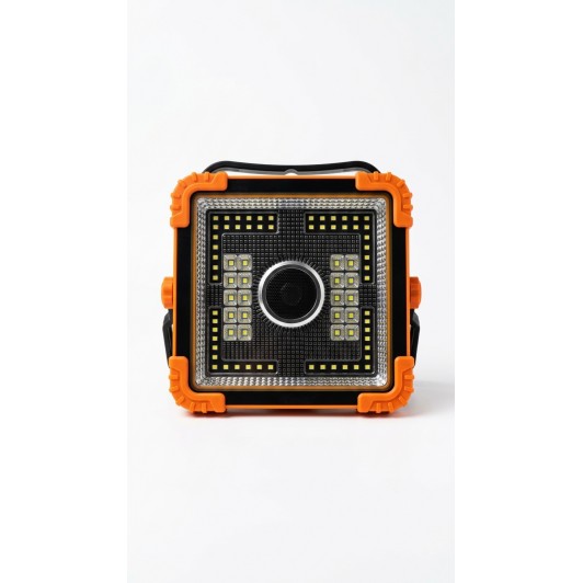 Proiector Solar LED Portabil cu Difuzor Bluetooth Integrat și Fixare Magnetică Proiector Solar LED Portabil cu Difuzor Bluetooth Integrat și Fixare Magnetică