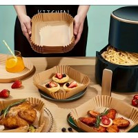 Set 200 forme hartie de copt pentru Air Fryer, 20x20x4.5cm, anti-aderente, rezistente la caldura