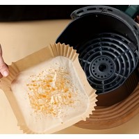 Set 200 forme hartie de copt pentru Air Fryer, 20x20x4.5cm, anti-aderente, rezistente la caldura
