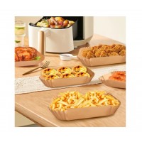 Set 200 forme hartie de copt dreptunghiulara pentru Air Fryer, 22x14x4.5cm, anti-aderente