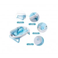 Cădiță Pliabilă pentru Bebeluși cu Termometru Digital și Pernă Reductoare Ergonomică