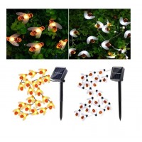 Instalatie solara cu 50 albinute led, 6.5m, alb cald sau multicolor