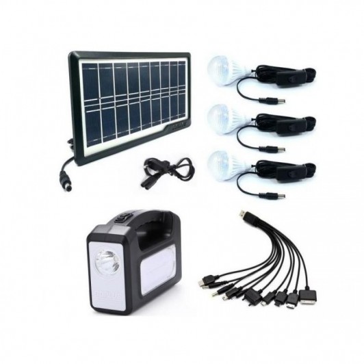 Kit panou solar cu 3 becuri si lanterna inclusa