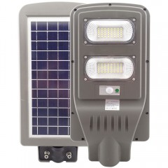Lampa Stradala Proiector LED 60 W cu panou solar si senzor de miscare